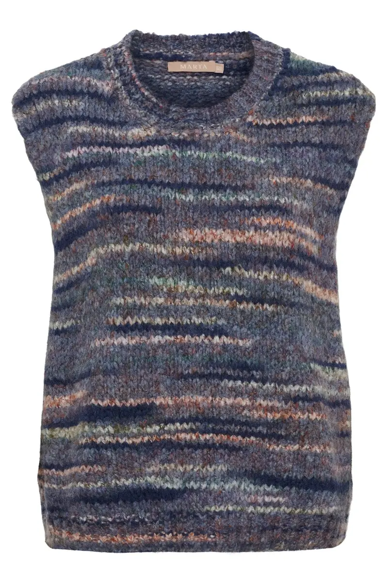 Marta Du Chateau - Mdcamaryllis Knit Vest 17018 - Blue