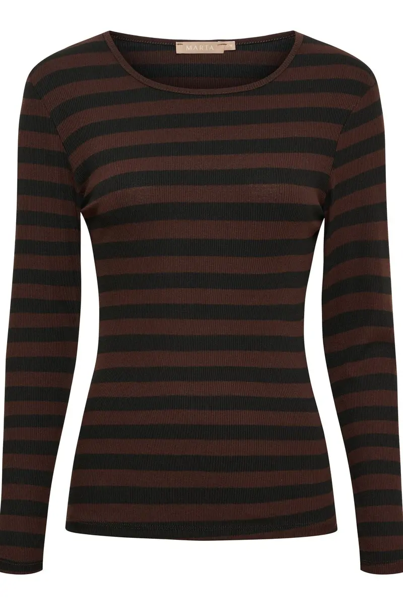Marta Du Chateau - Mdcbegonia Ls Tee 7702 - Black/Moro