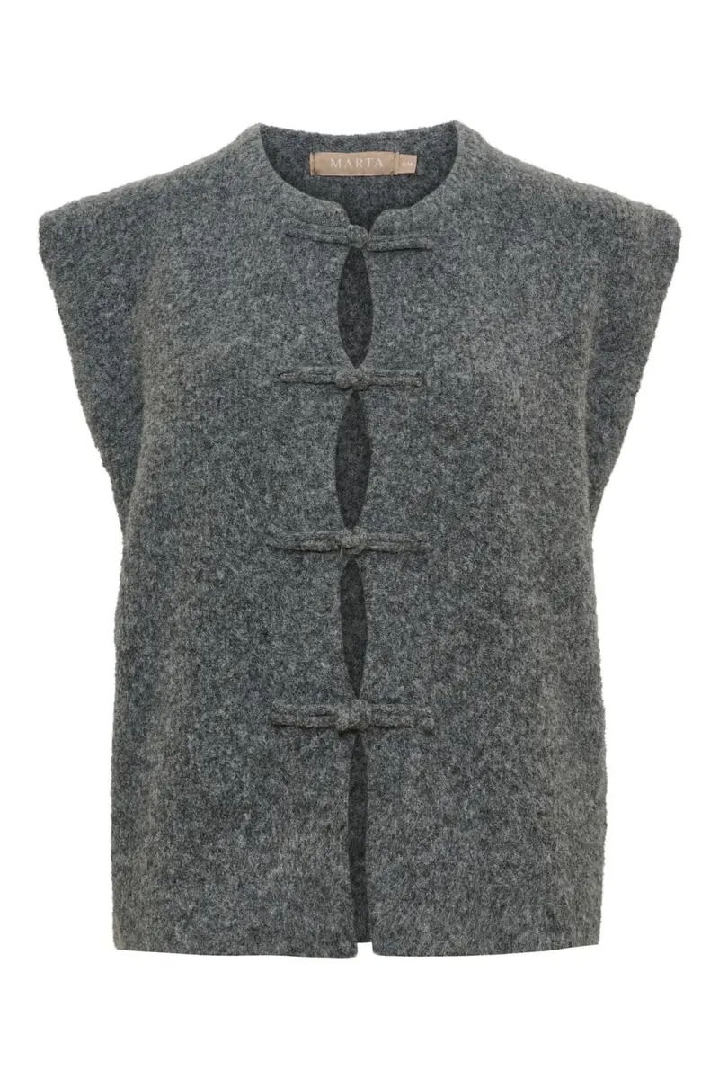 Marta Du Chateau - Mdccelestia Knit Vest 9980 - Dark Grey