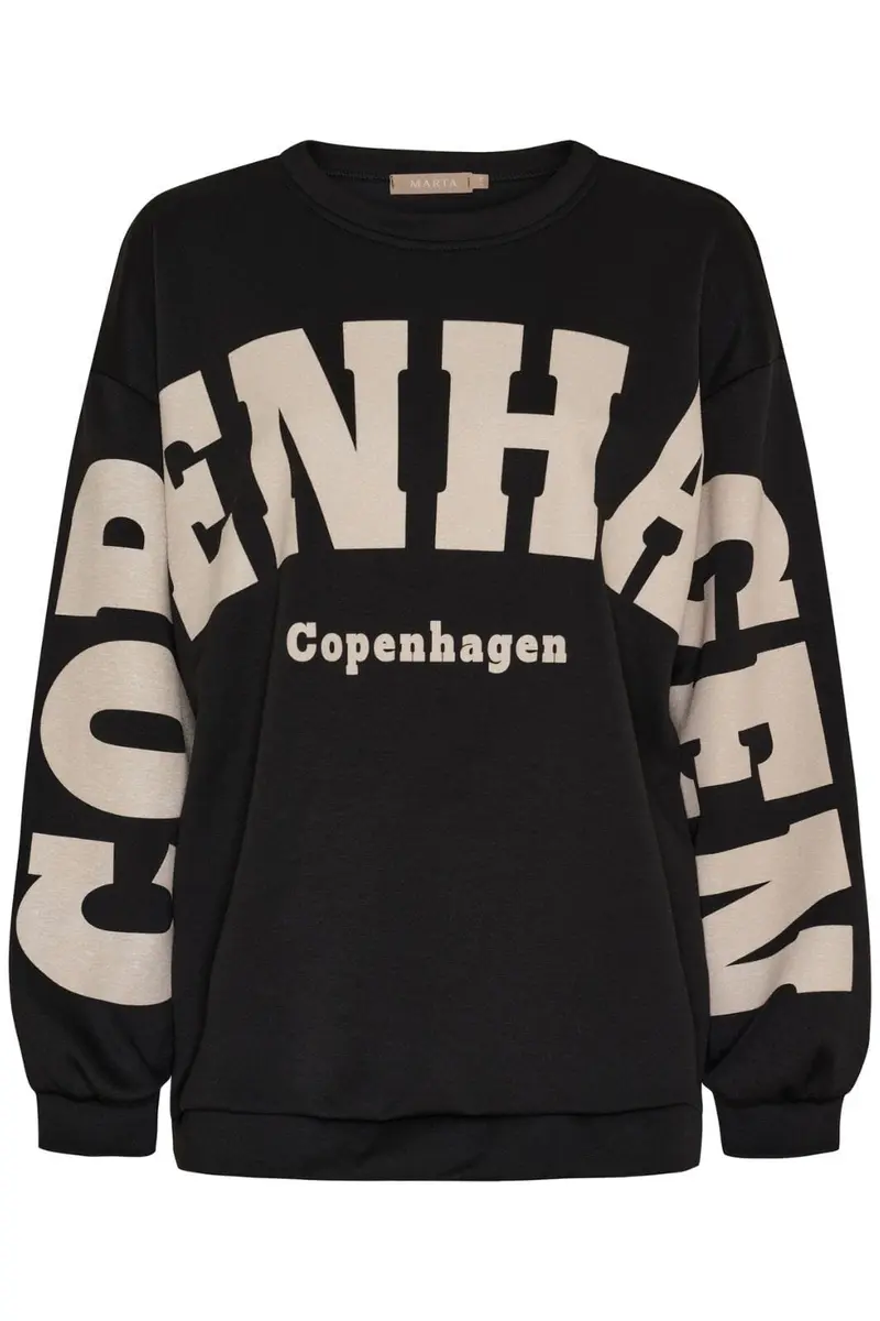 Marta Du Chateau - Mdchibiscus Sweatshirt 22659 - Black/White