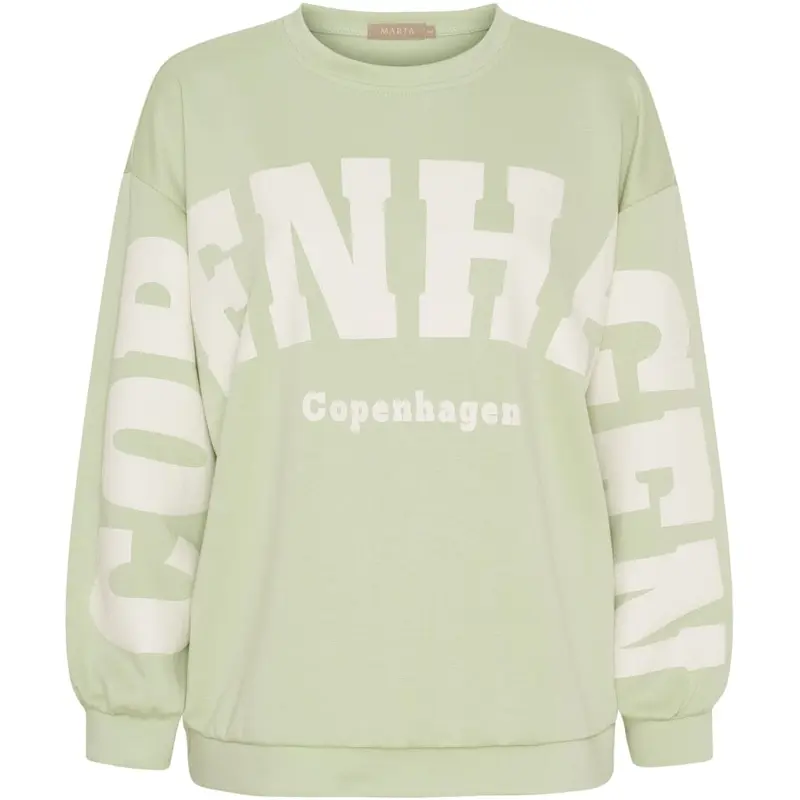 Marta Du Chateau - Mdchibiscus Sweatshirt 22659 - Green/Offwhite