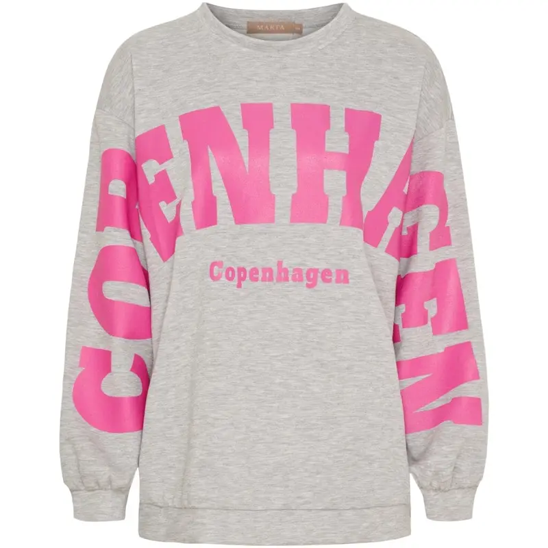 Marta Du Chateau - Mdchibiscus Sweatshirt 22659 - Grey/Pink