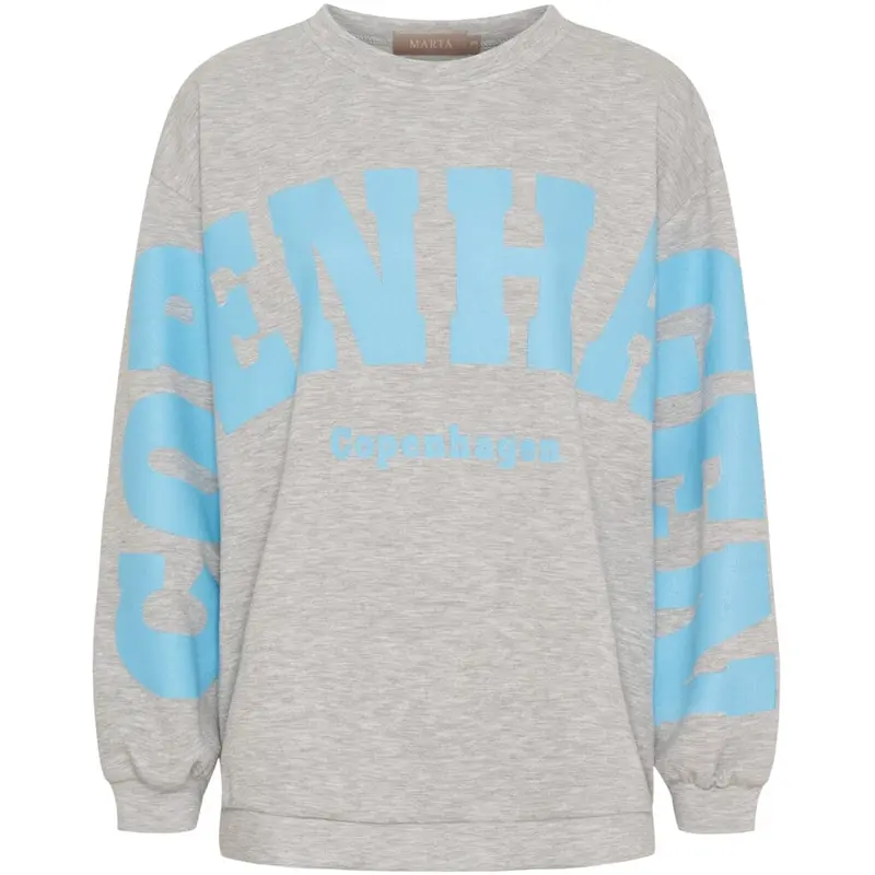 Marta Du Chateau - Mdchibiscus Sweatshirt 22659 - Grey/Skyblue