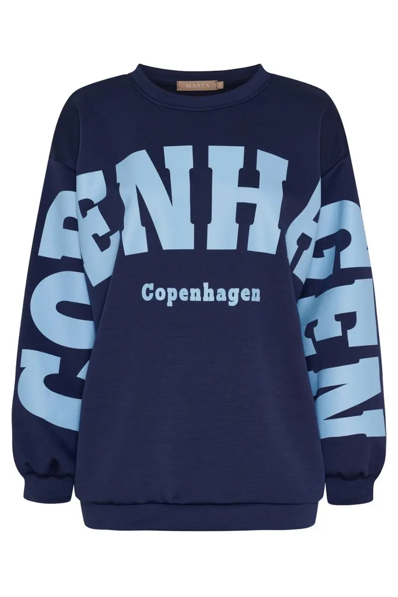 Marta Du Chateau - Mdchibiscus Sweatshirt 22659 - Navy/Sky