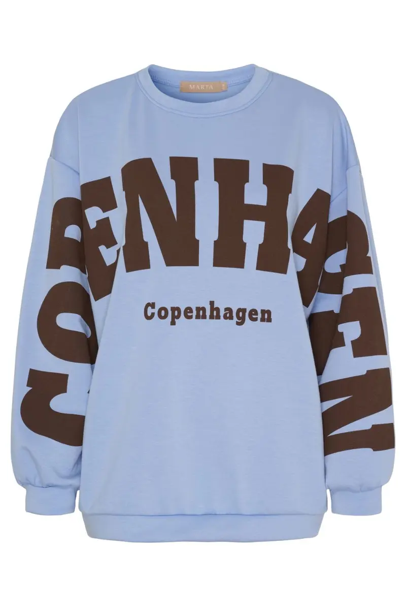 Marta Du Chateau - Mdchibiscus Sweatshirt 22659 - Sky Blue