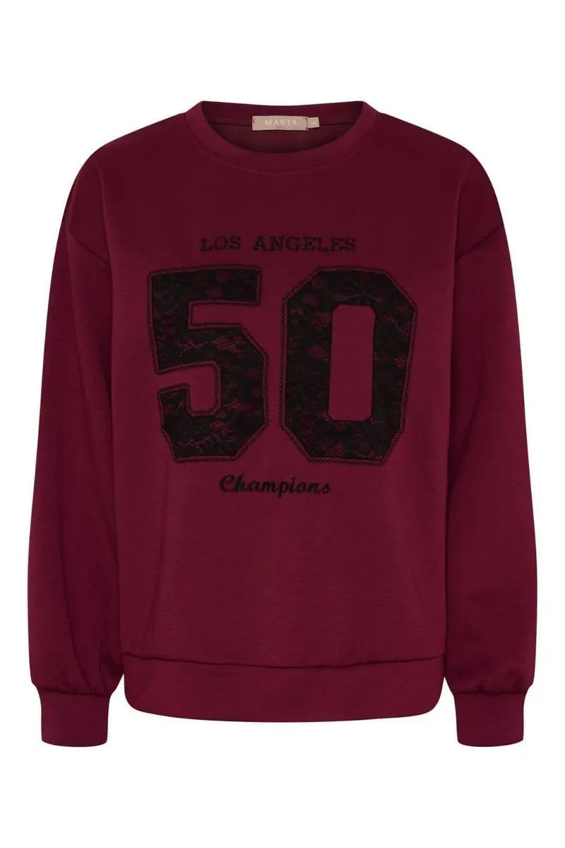Marta Du Chateau - Mdcliora Sweat 58512M - Bordeaux161/Black