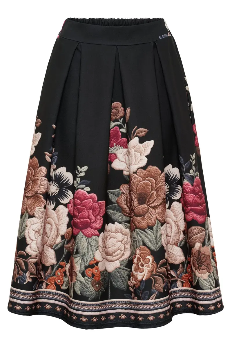 Marta Du Chateau - Mdctarella Skirt 4911a - Black Flower