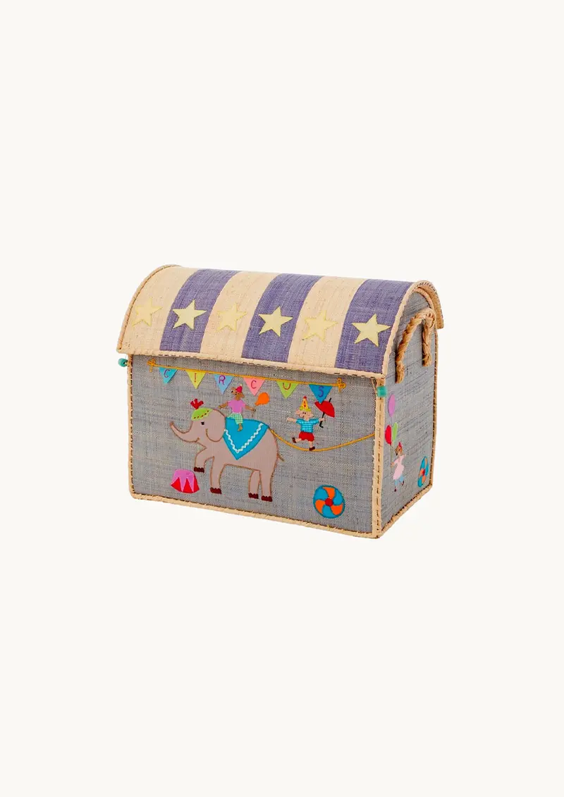 Medium Raffia Kurv 'Cirkus'