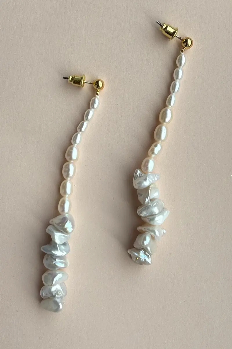 Mellow Moon - Ocean Earring - White