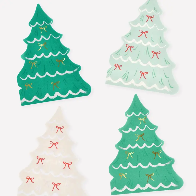 MERI MERI SERVIETTER CHRISTMAS TREE BOW