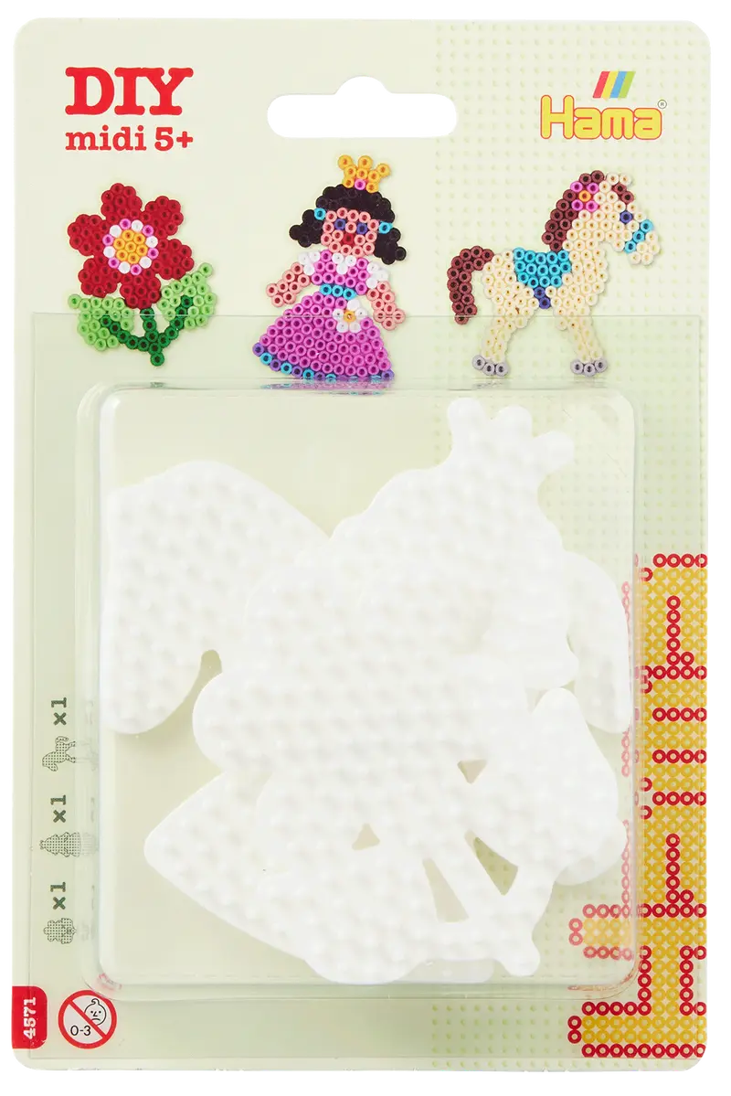 MIDI PLADE 3-PAK BLOMST - PRINSESSE - HEST