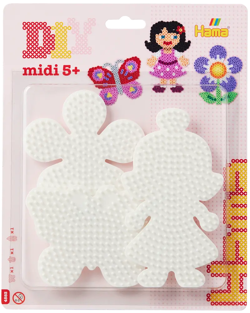 MIDI PLADE 3-PAK PIGE-SOMMERFUGL-BLOMST