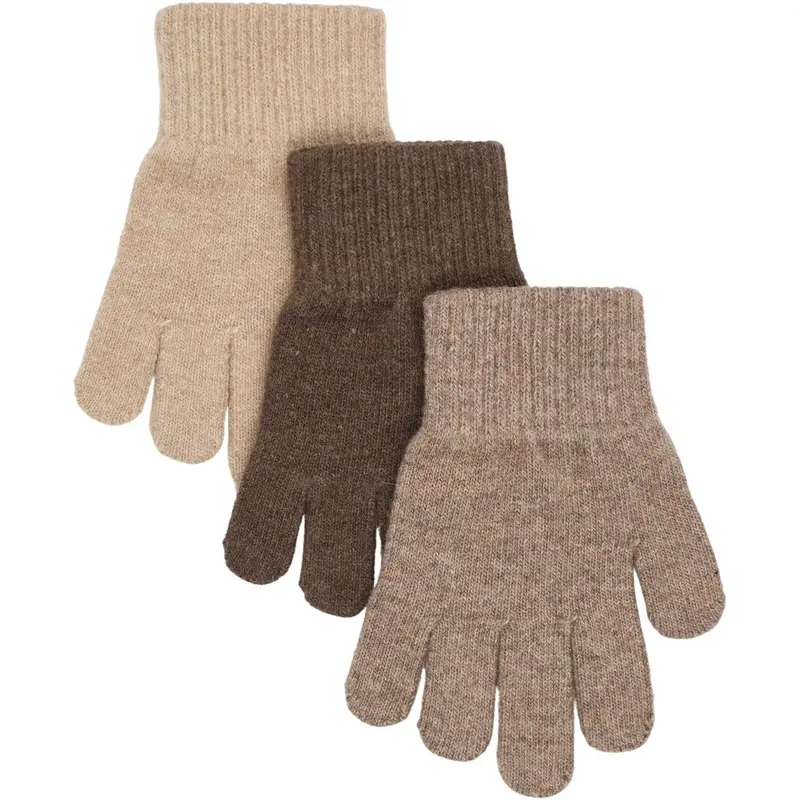 Mikk-Line Beige Melange-Melange Denver-Brown Melange Handsker 3-Pak