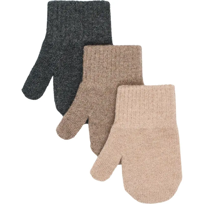 Mikk-Line Rose Melange-Melange Denver-Dark Gray Melange Glimmer Luffer 3-Pak Med Lurex