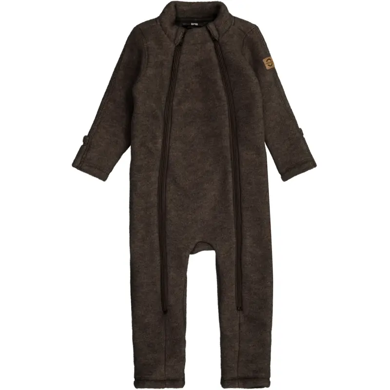 Mikk-Line ulddragt - Dark Brown Melange ""