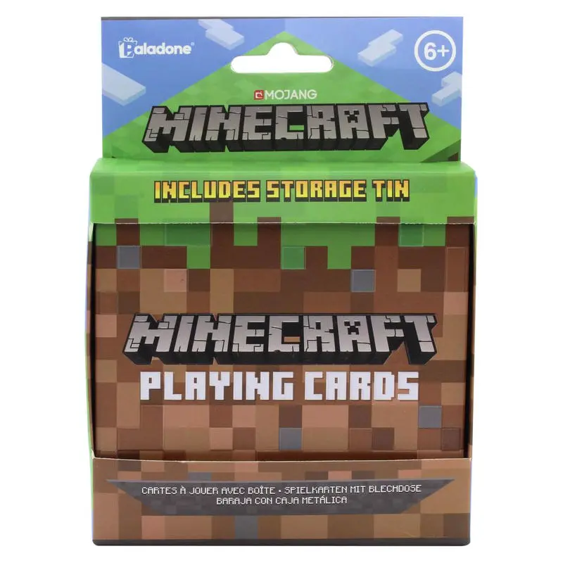 Minecraft kortspil med tin beholder.