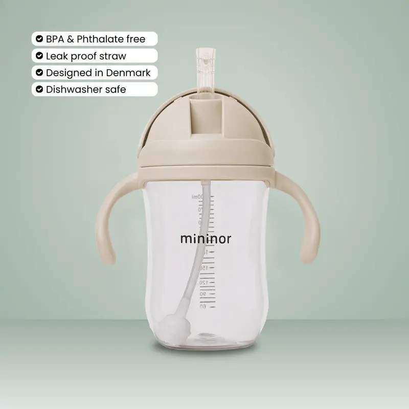 Mininor Sugerørskop Tritan 330ml Grå