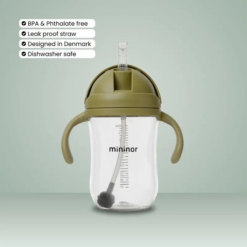 Mininor Sugerørskop Tritan 330ml grøn