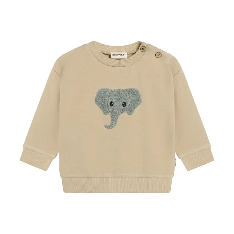 Minymo - Beige Trøje med Elefant 114355
