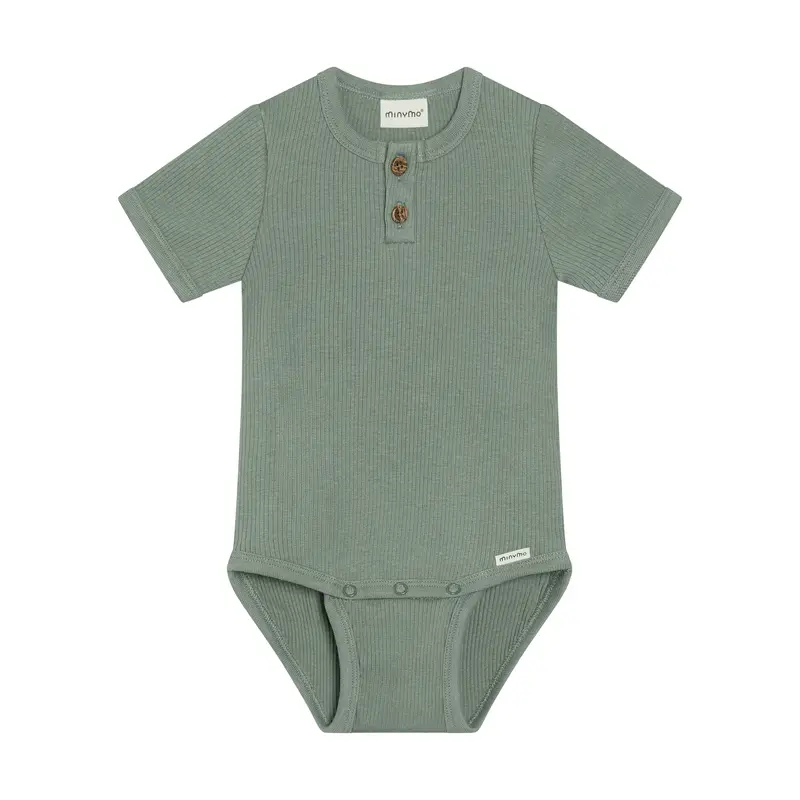 Minymo - grøn kort ærmet rib body 114345