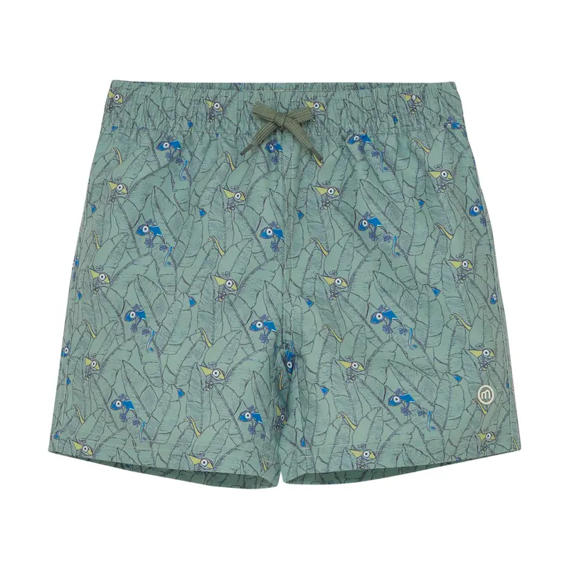 Minymo - Grønne Badeshorts med firben 134340