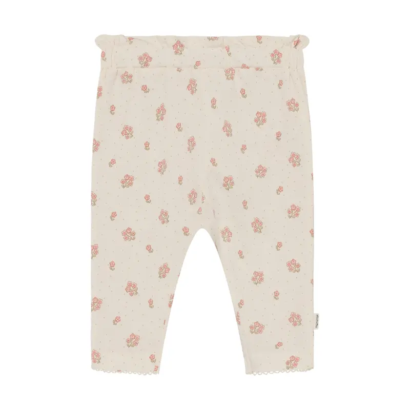 Minymo - Hvide bukser med blomster 114328