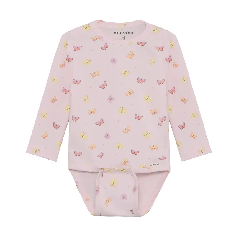 Minymo - Lyserød body med sommerfugle 114342