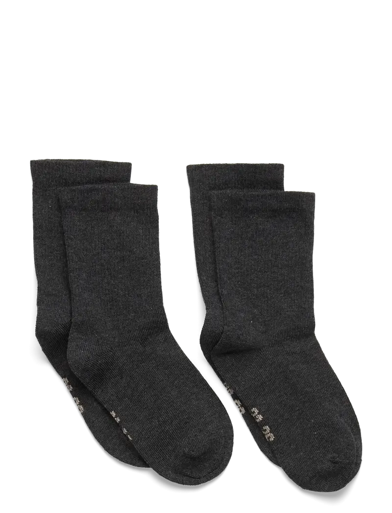 Minymo Strømper - 2-pack Mørkegrå 5075