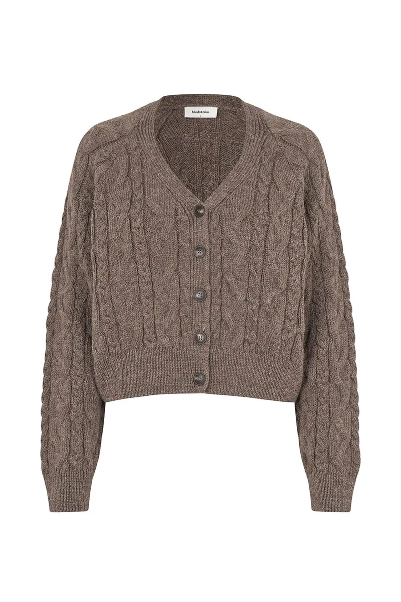 ModströM - Kurtismd V-Neck Cardigan 59555 - 05584 - Chocolate Chip