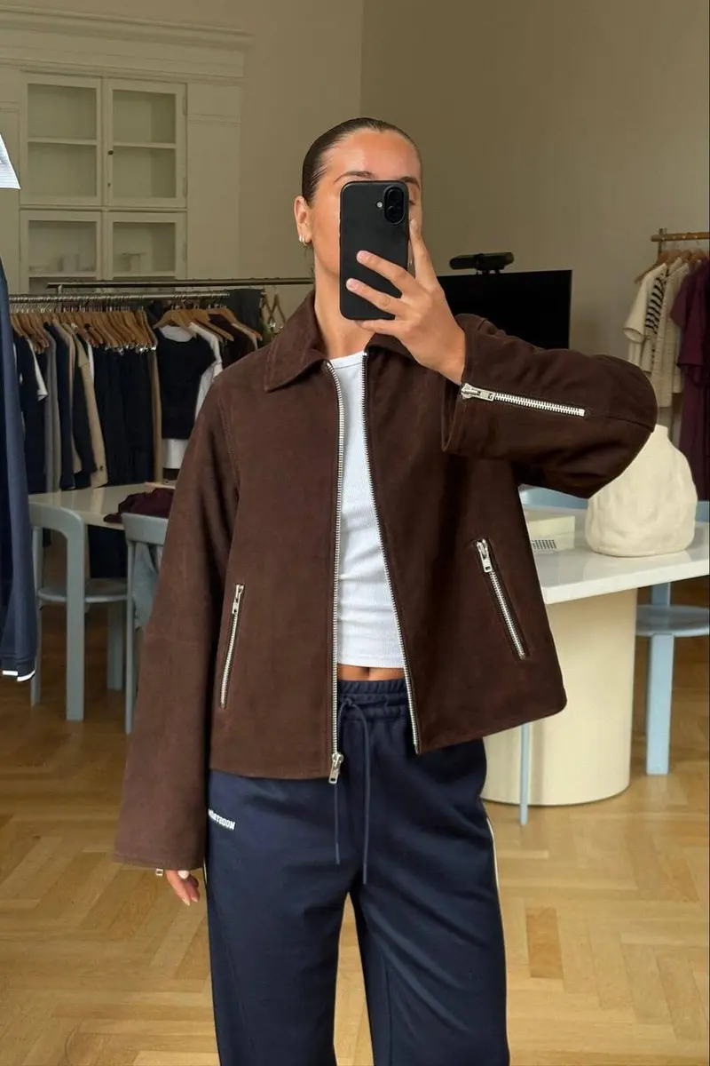 Modström - Nimamd Suede Jacket 59123 - 5508 - Seal Brown