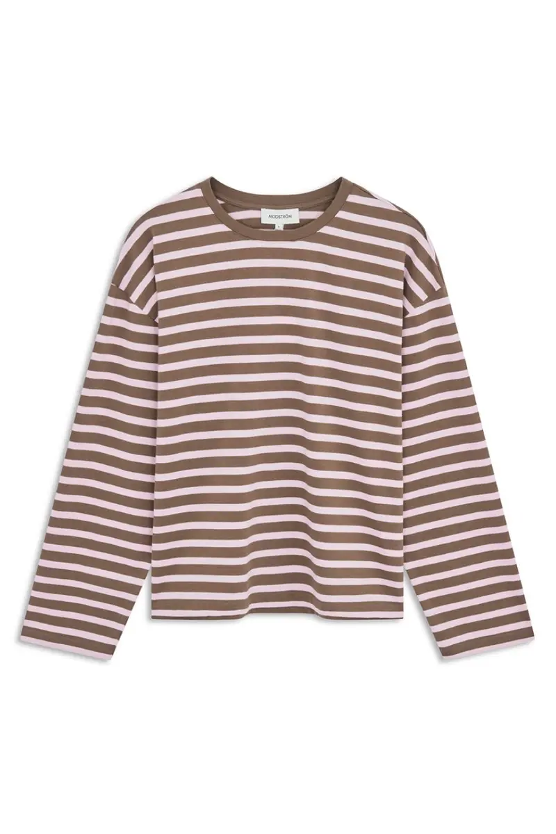 Modström - Taimmd Stripe Ls T-Shirt 59970 - 11211 - Brown Blossom Stripe