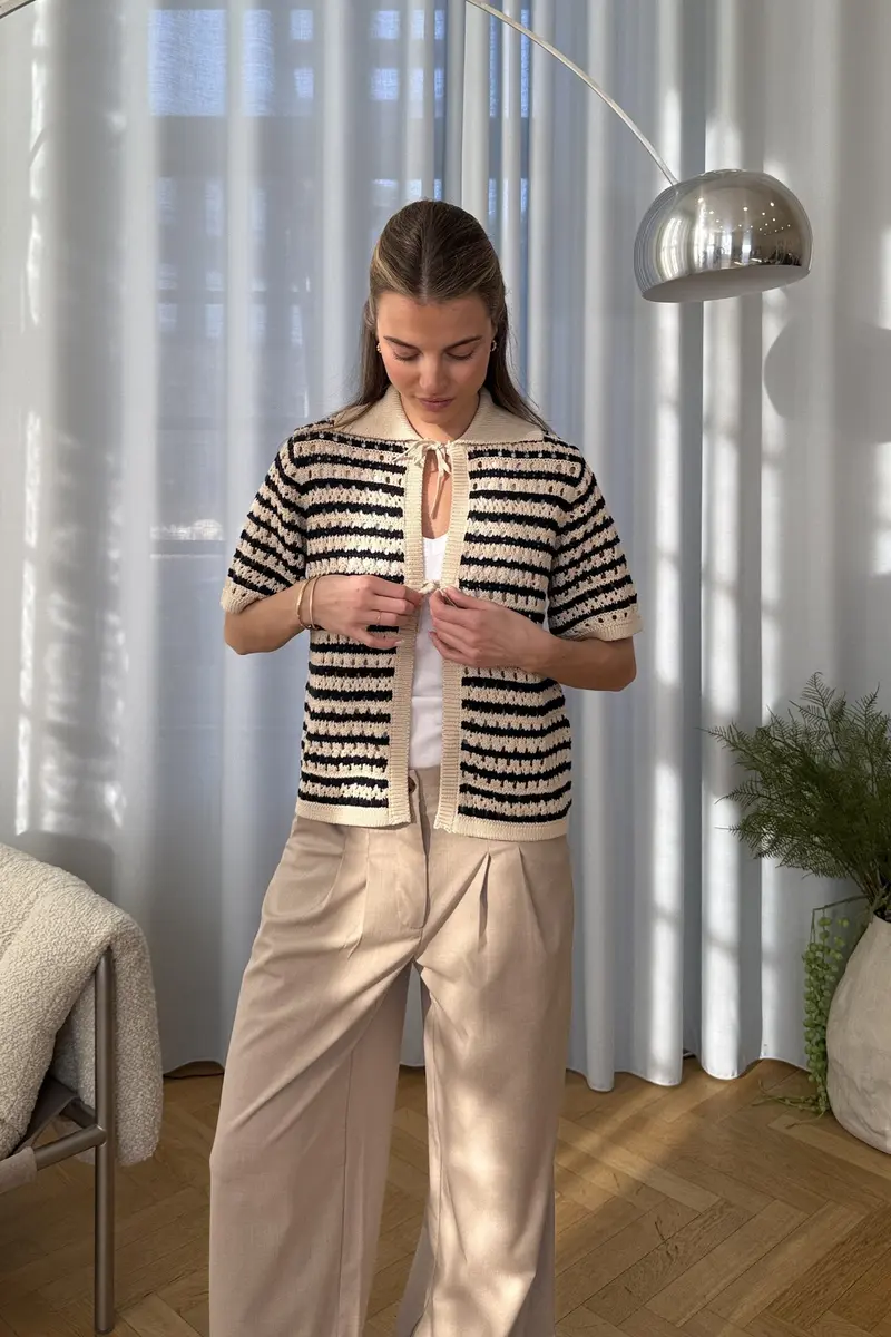 Modström - Vestermd Stripe Cardigan 59052 - 11516 - Navy Summer Sand