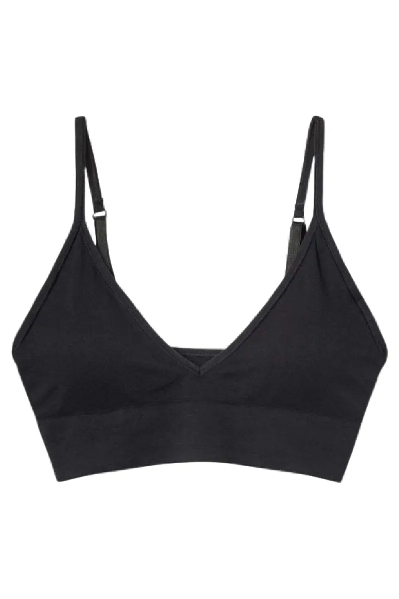 Molly&My Wardrobe - Luise Bra top narrow strap w. padding - Black