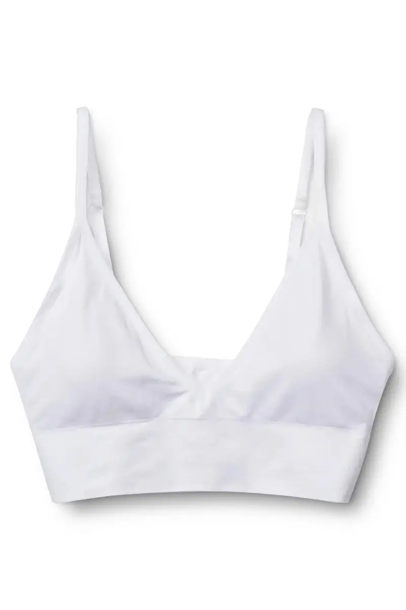 Molly&My Wardrobe - Luise Bra Top Narrow Strap W. Padding - White