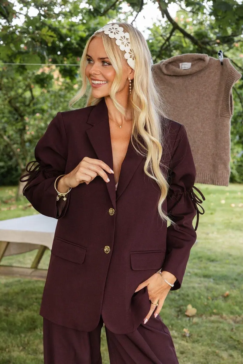 Molly&My x Julie Elgaard - Frida String Structure Blazer 167115 - 162 - Bordeaux
