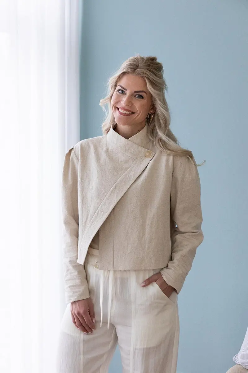 Molly&My x Melanie Due - Stephanie S Ramie Blazer 168513 - 815 - Natural