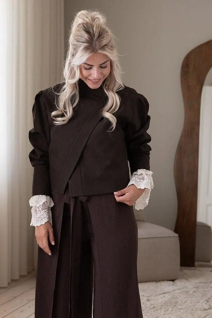 Molly&My X Melanie Due - Stephanie S Structure Blazer 168526 - 676 - Dark Brown