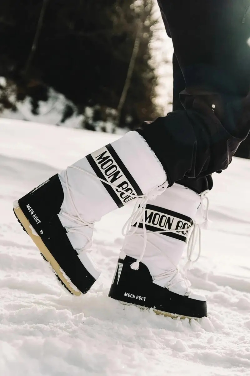 Moon Boot - Mb Icon Nylon Jr 80d1400440 - Na02black/White