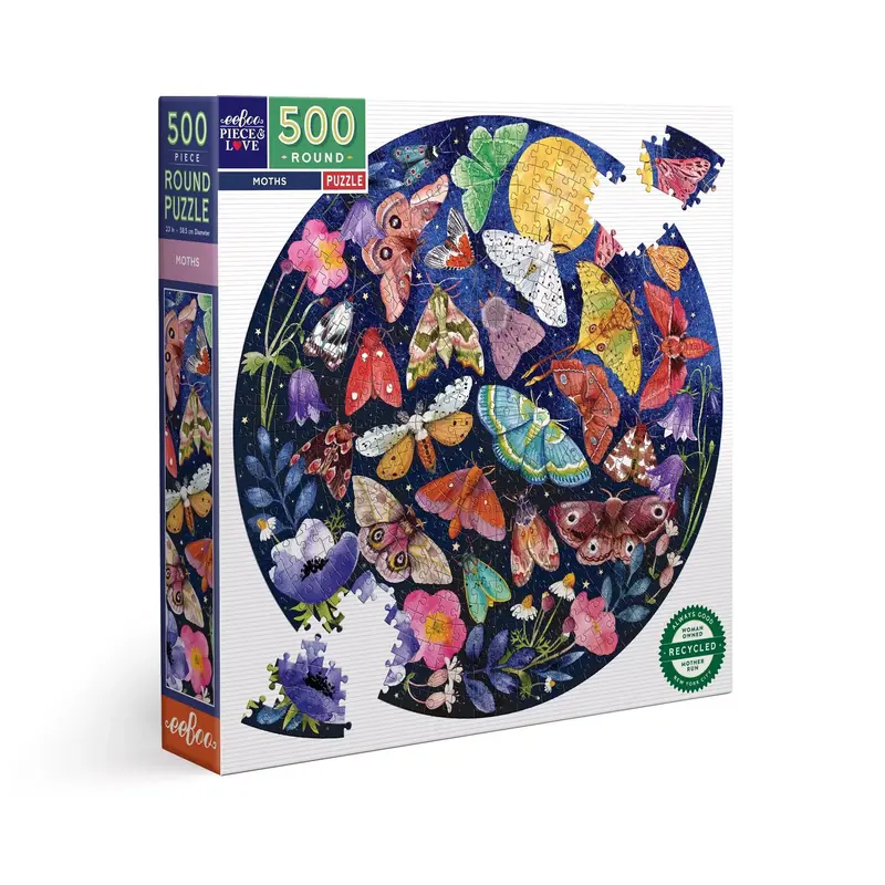 Moths fra eeBoo 500 brikker rundt puslespil