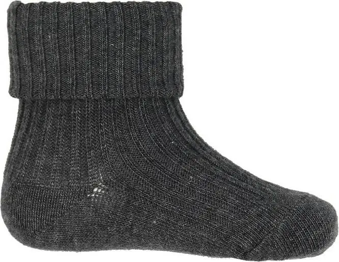 MP 589 Wool Socks Rib 497 Dark Grey