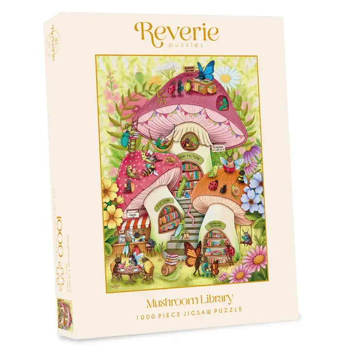 Mushroom Library luksuspuslespil 1000 brikker fra Reverie