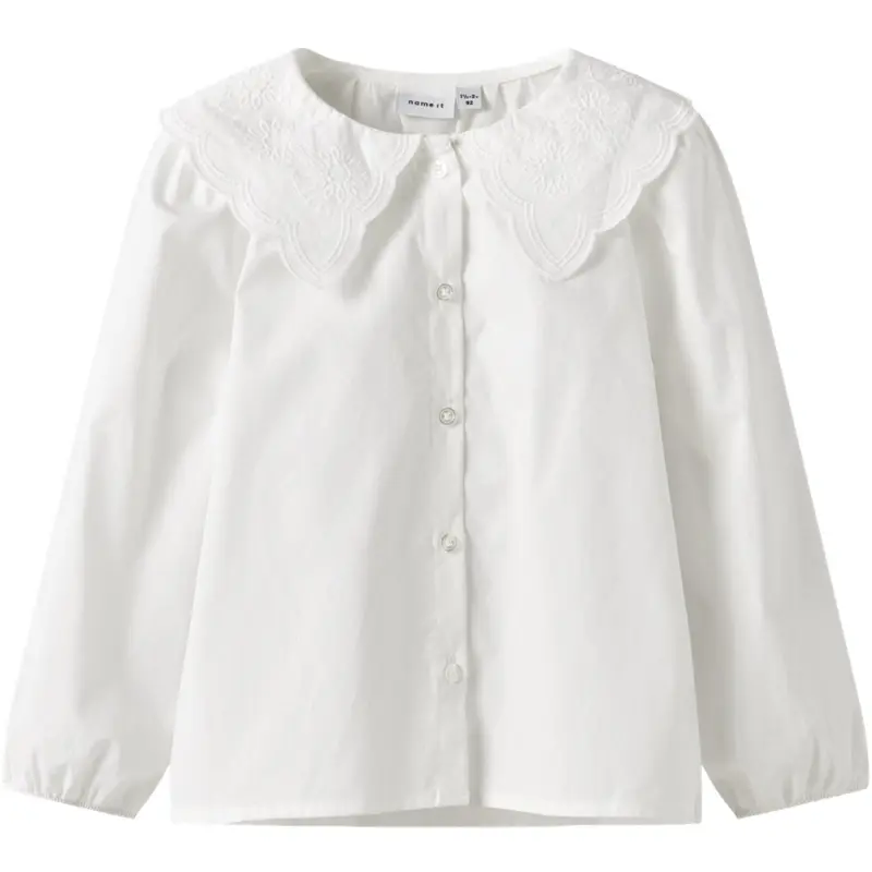Name It Bright White Nmfrollaring Ls Shirt