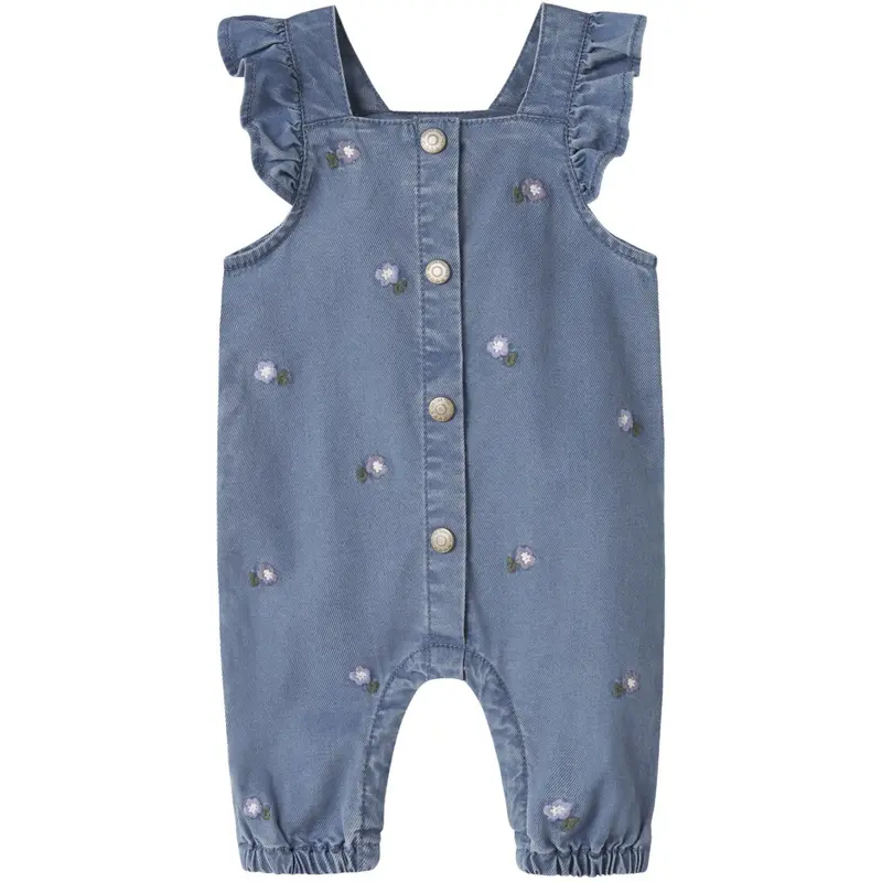 Name It Denim Blue Flower Emb Nbfsage Dnm Overall 3606-Yb