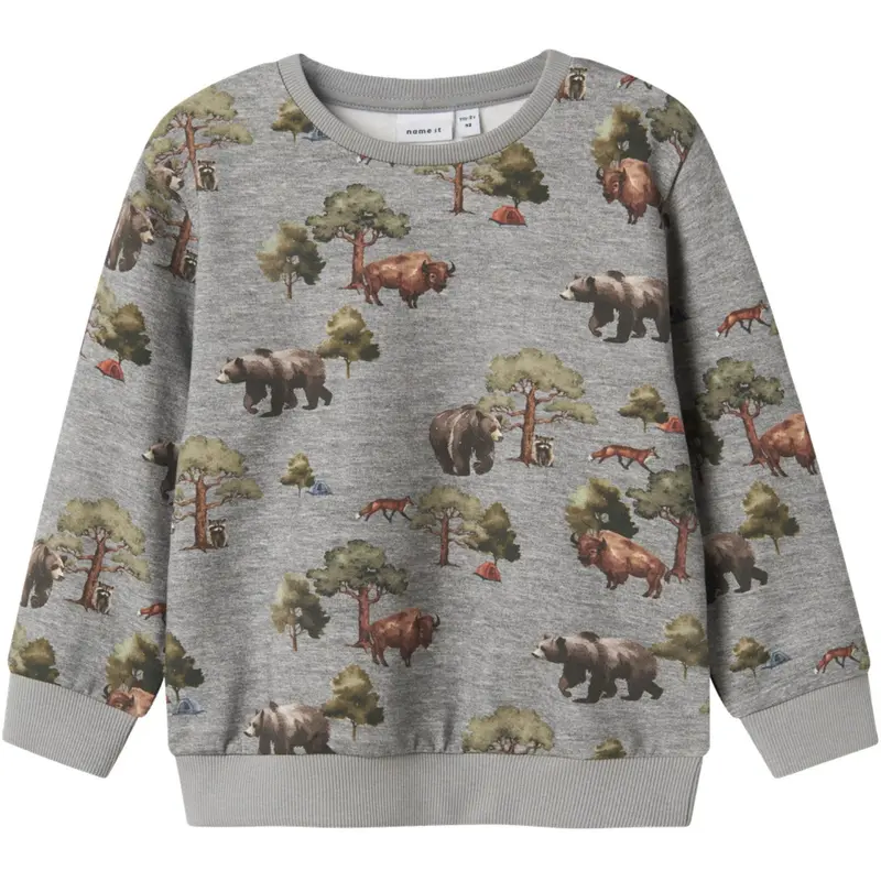 Name It Grey Melange Nmmolin Ls Nreg Sweat Bru Box