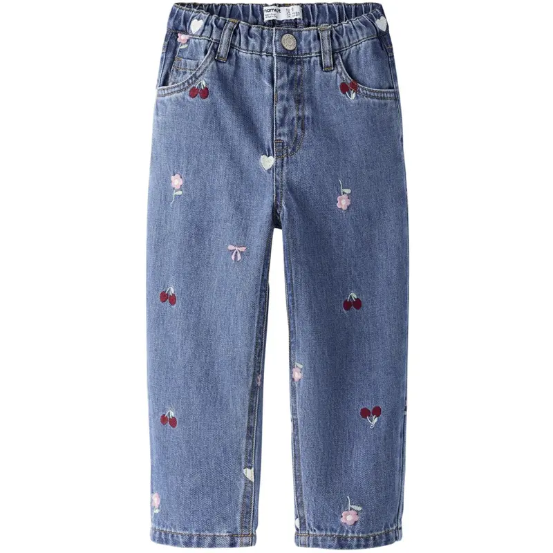 Name It Medium Blue Denim Emb Nmfbella Barrel Emb Jeans 4870-Ov L