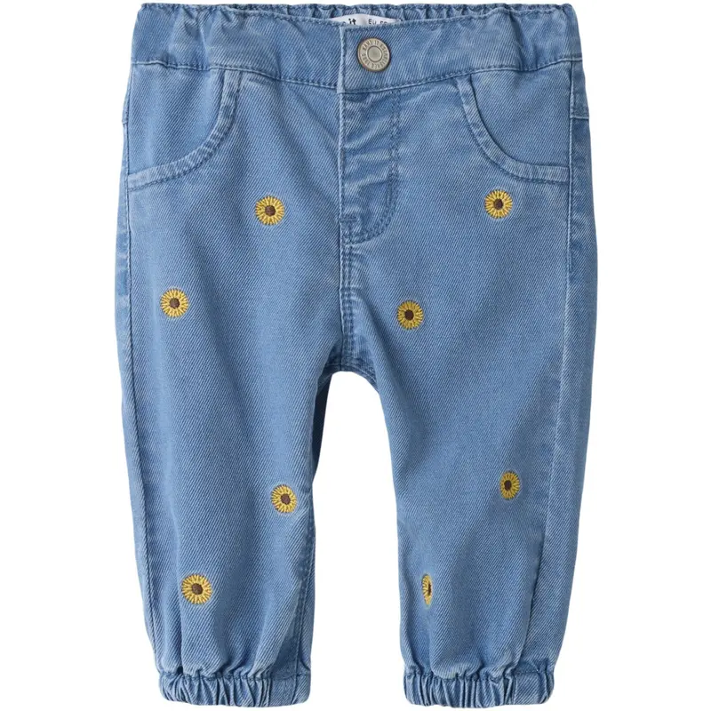 Name It Medium Blue Denim Sunflower Emb Nbfrose Shaped R Emb Jeans 2232-Yb "rest"