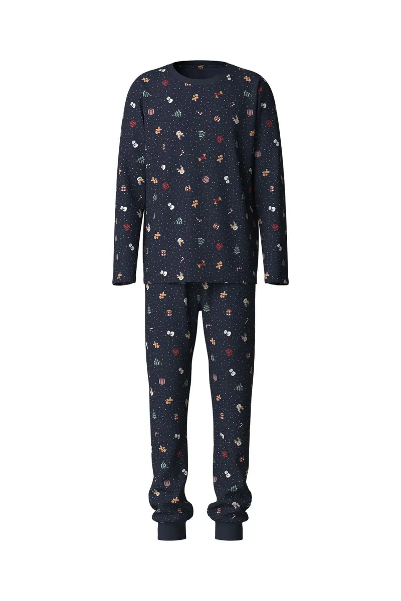 Name It - Nanvismas Ls Nightset - 5124797 Navy Blazer Christmas