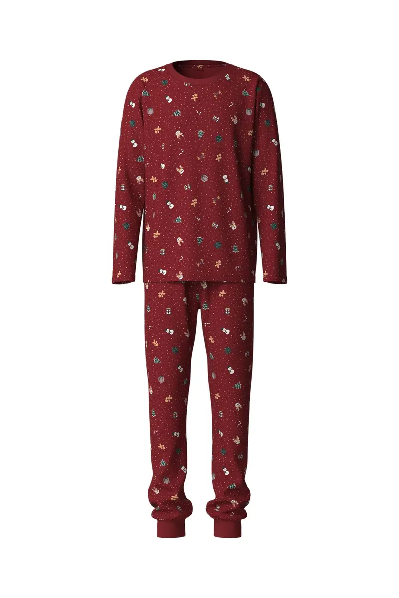 Name It - Nanvismas Ls Nightset - 5129029 Red Dahlia Christmas
