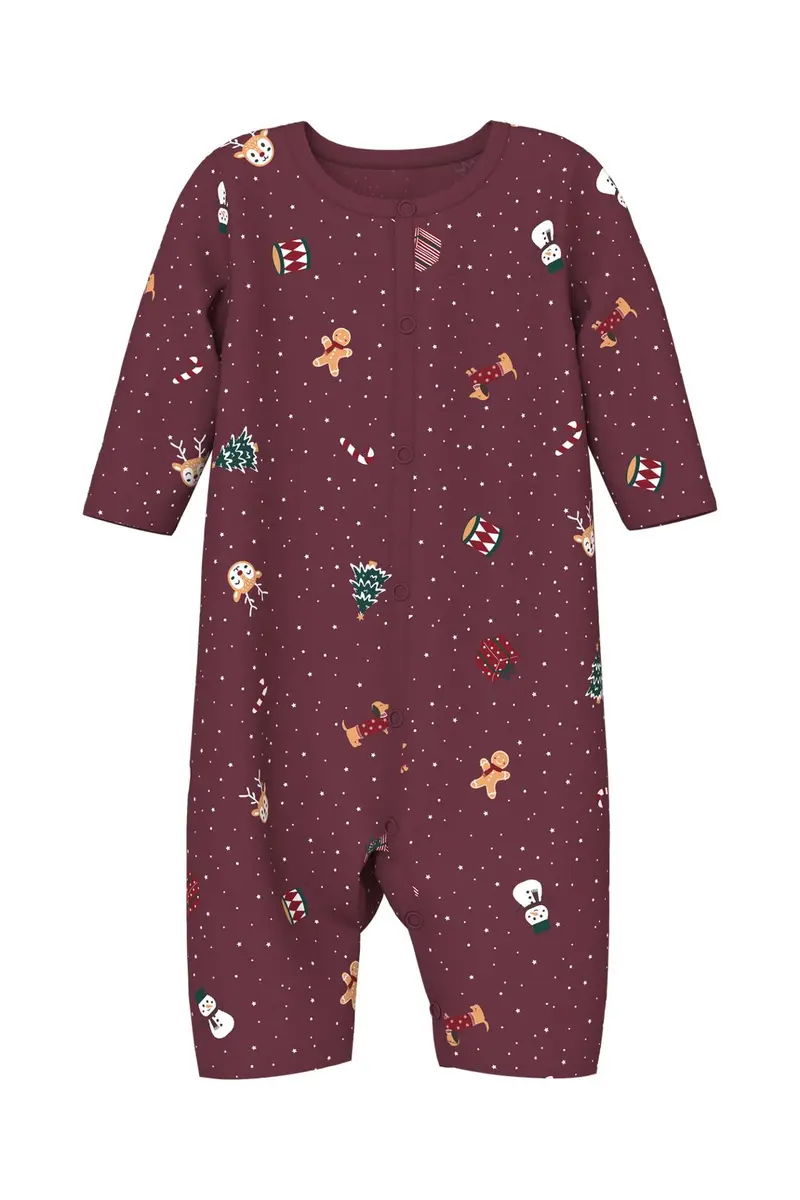 Name It - Nbnvismas Ls Nightsuit - 5124775 Burgundy Christmas