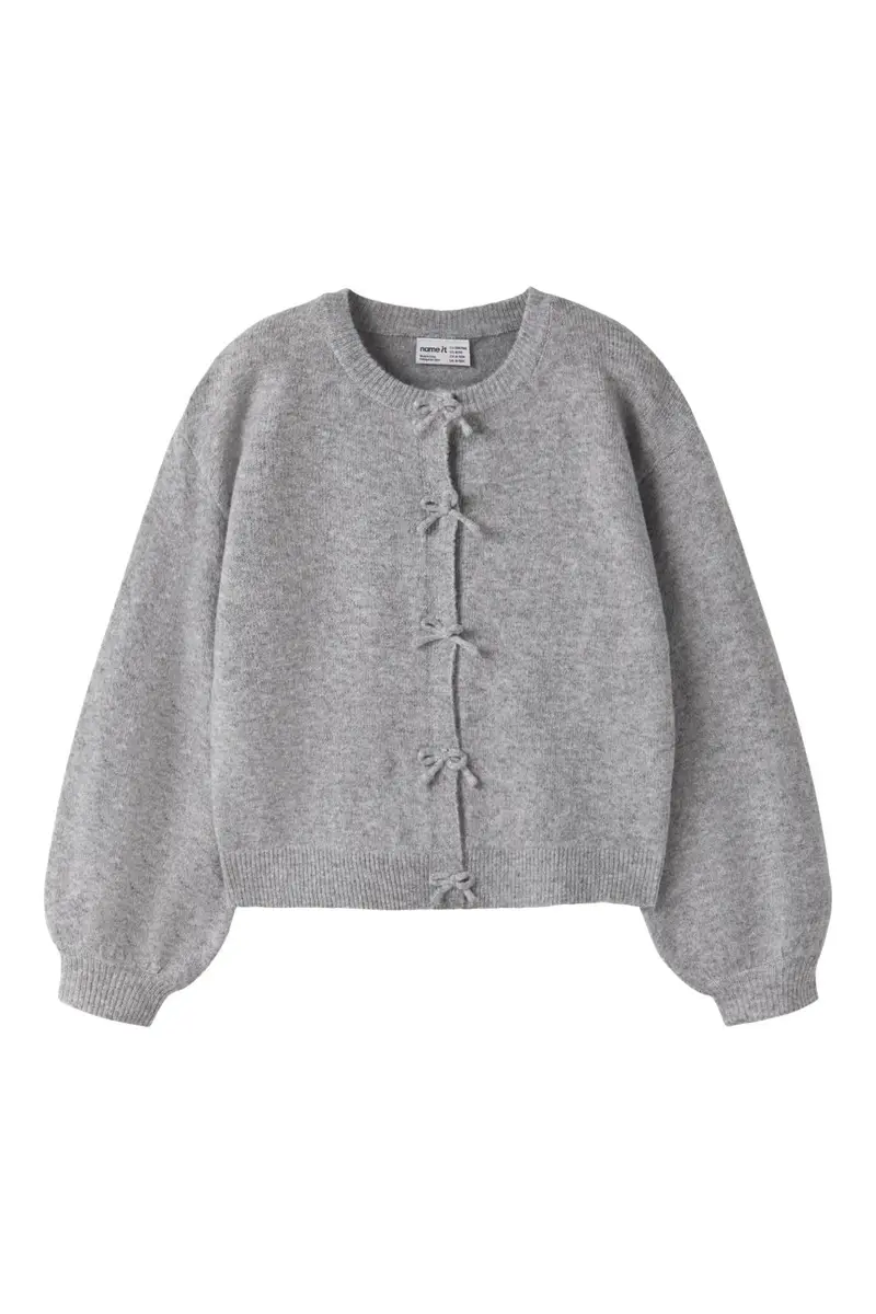 Name It - Nkfrima Ls Knit Card - 5116102 Grey Melange
